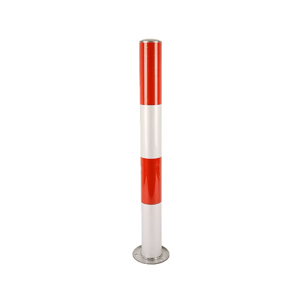 Galvanized warning post