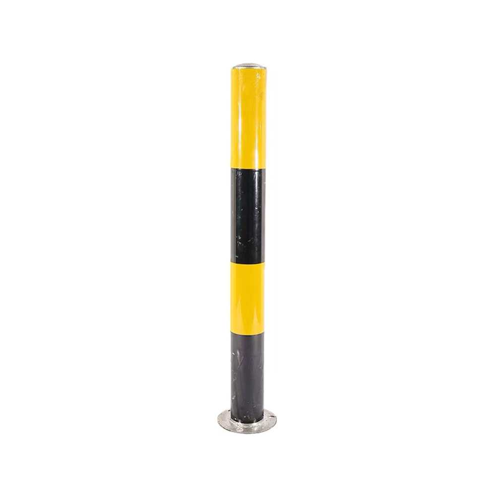 Galvanized warning post