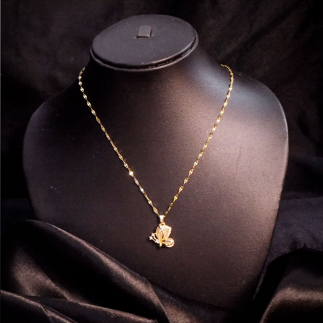 Gold Butterfly Pendant Necklace