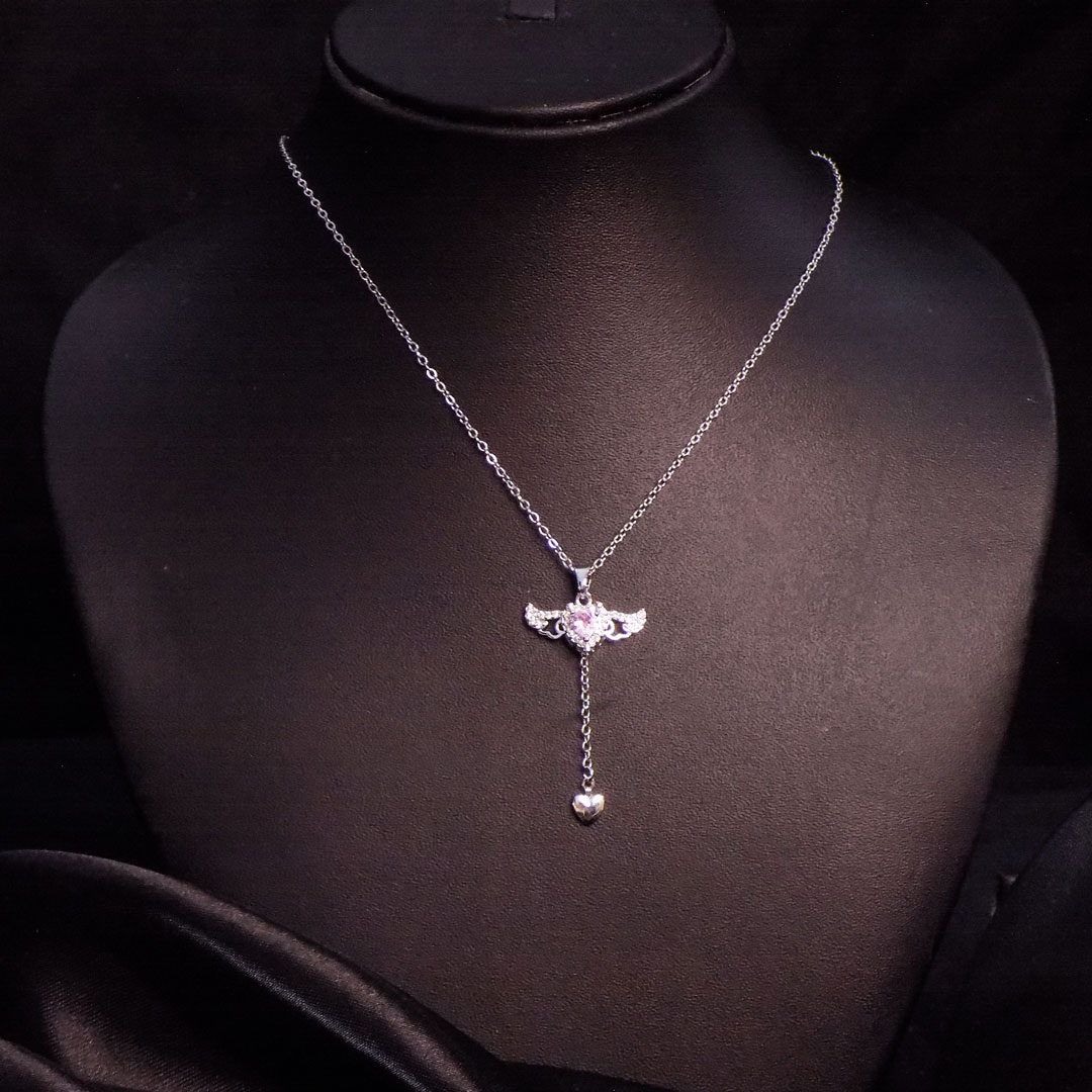 Silver Bat Pendant Necklace