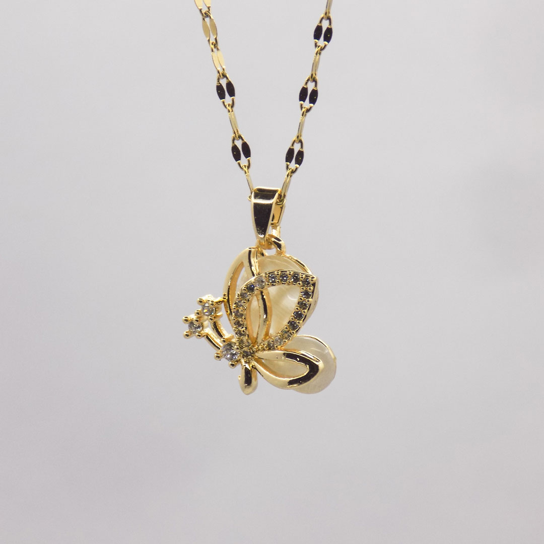 Gold Butterfly Pendant Necklace