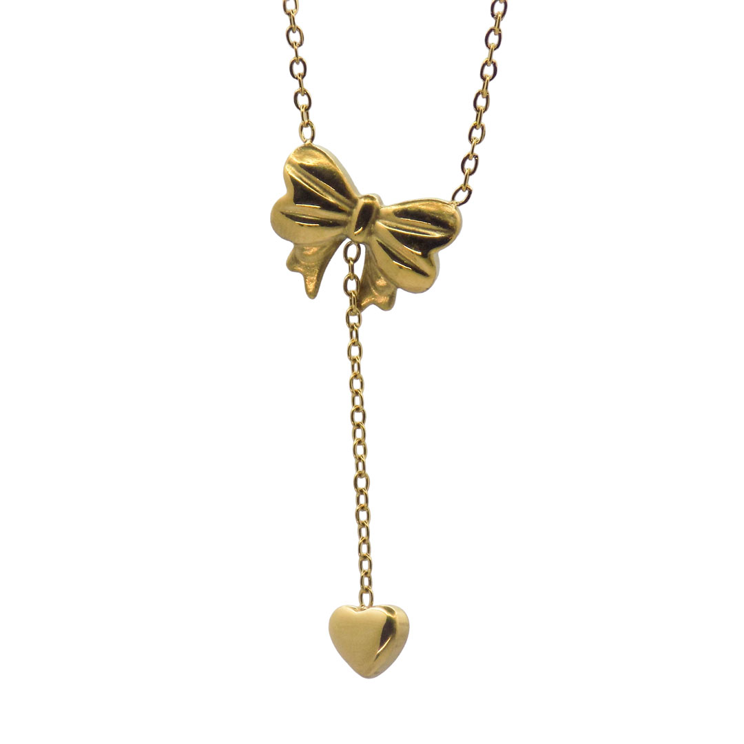 Gold Bow Necklace