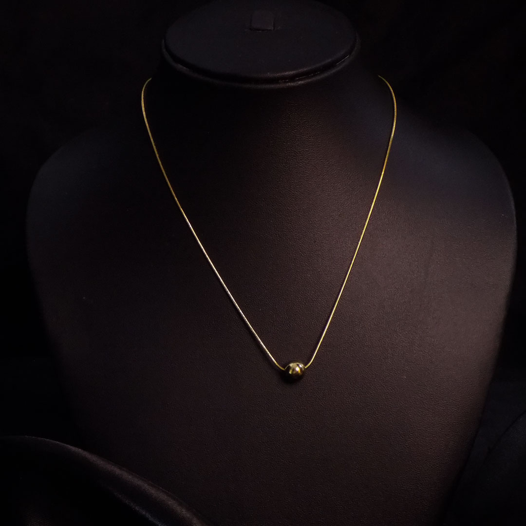 Gold Sphere Pendant Necklace