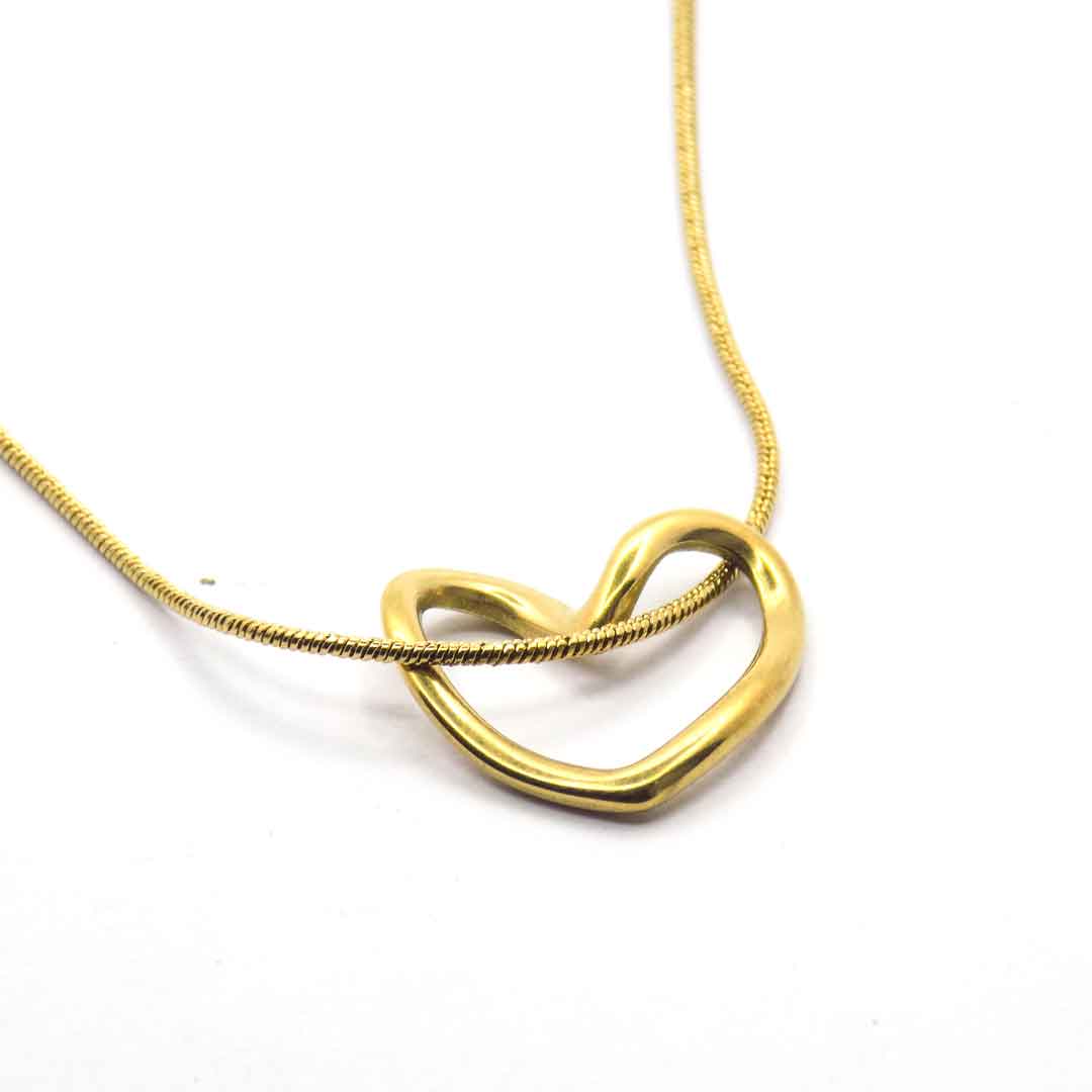 Gold Heart Pendant Necklace