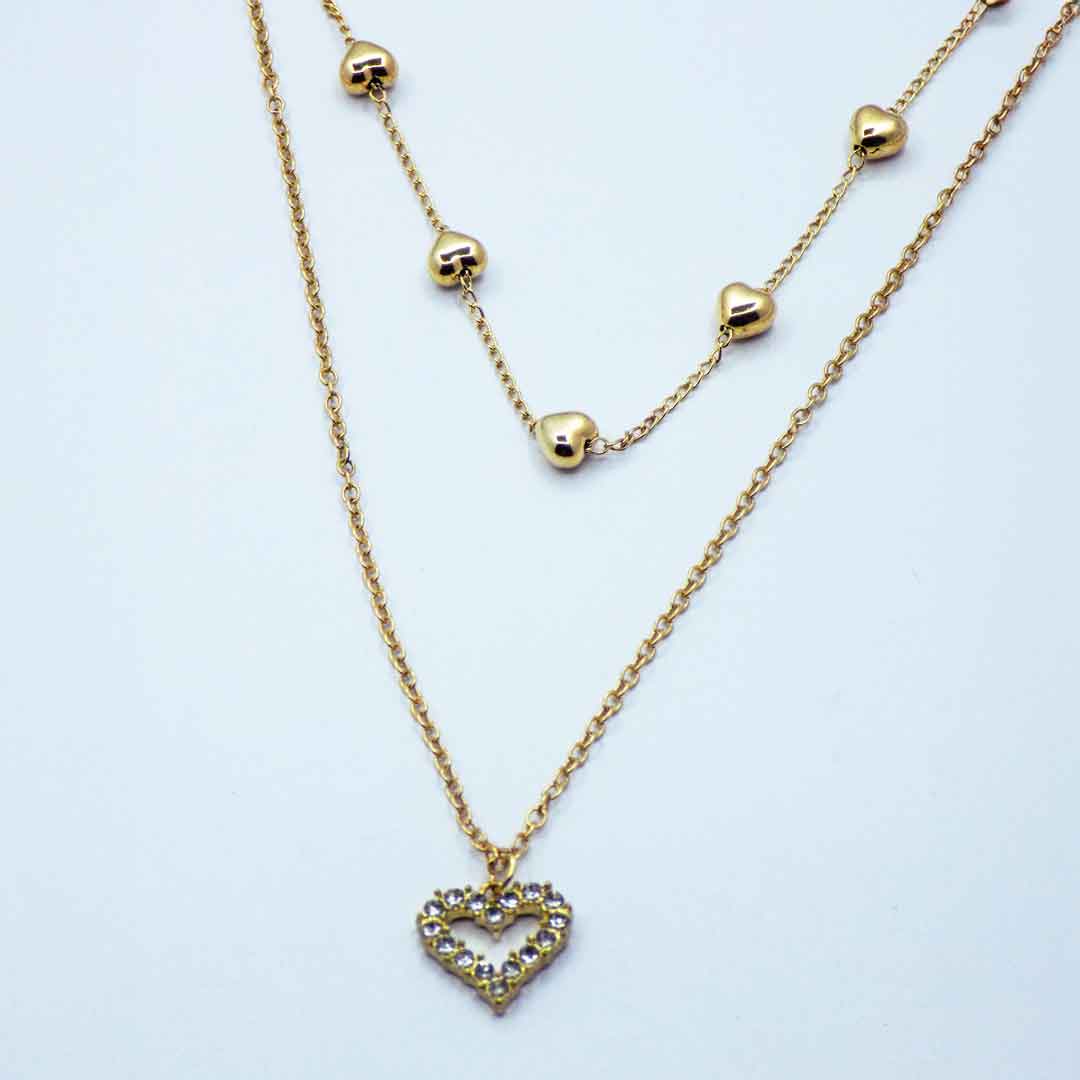 Gold Heart Pendant Necklace