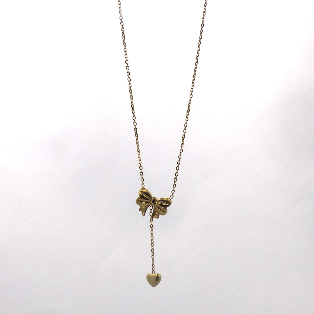 Gold Bow Necklace