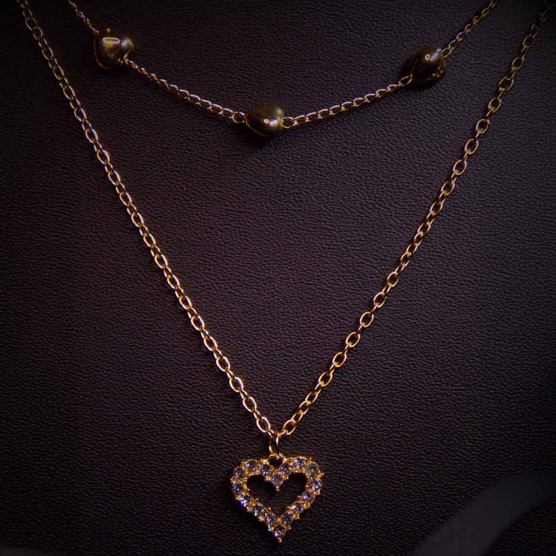 Gold Heart Pendant Necklace