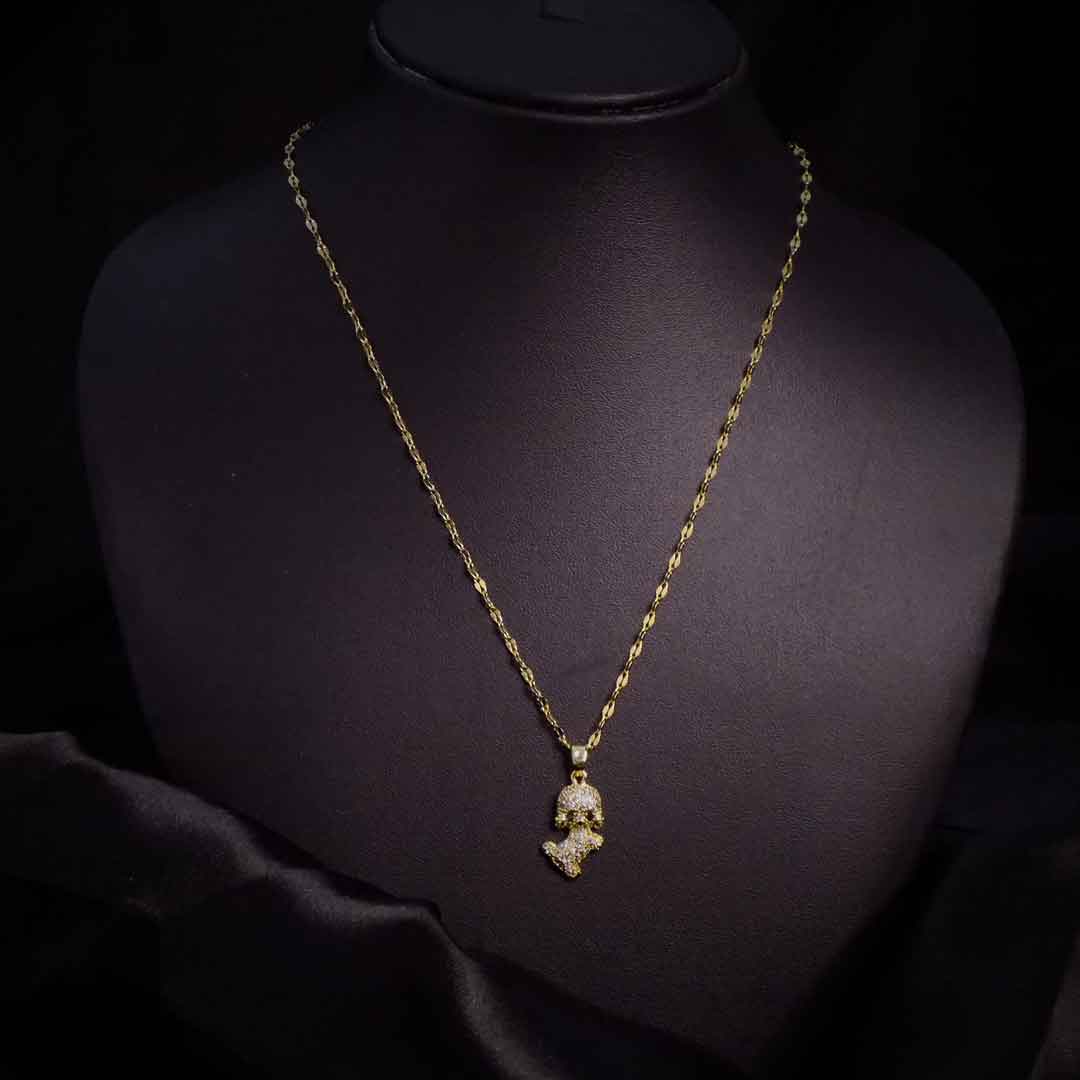 Gold Plated Dog Pendant Necklace