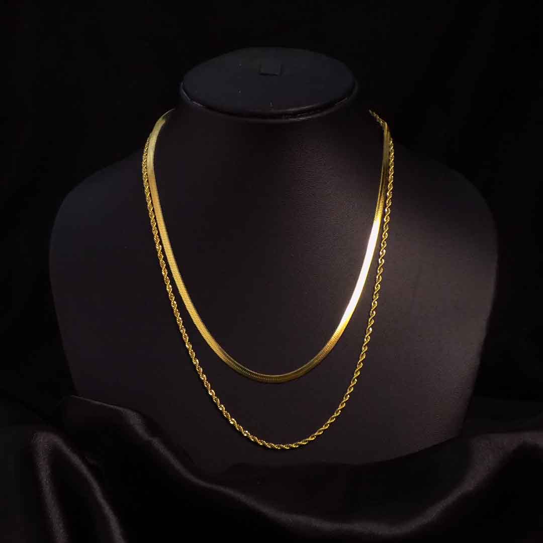 Gold Chain Necklace Set