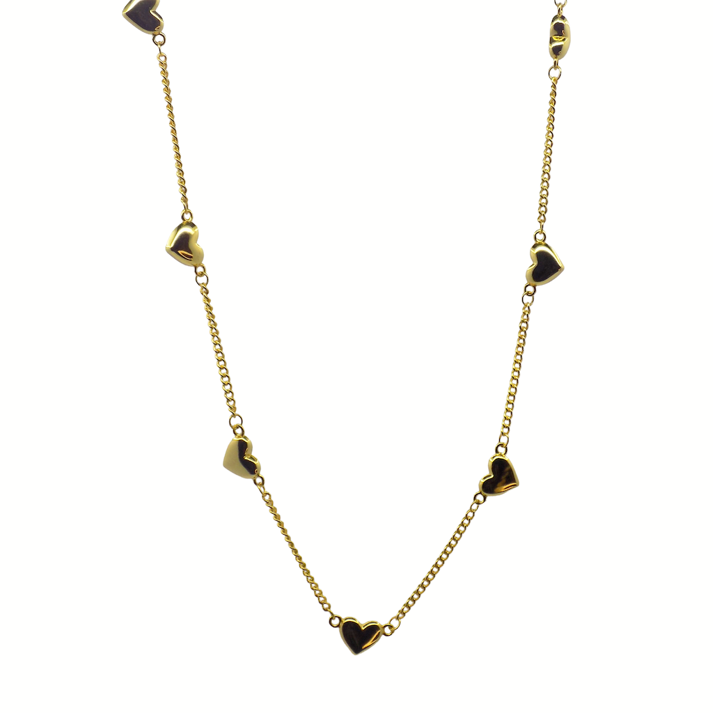 Multi Heart Chain Necklace