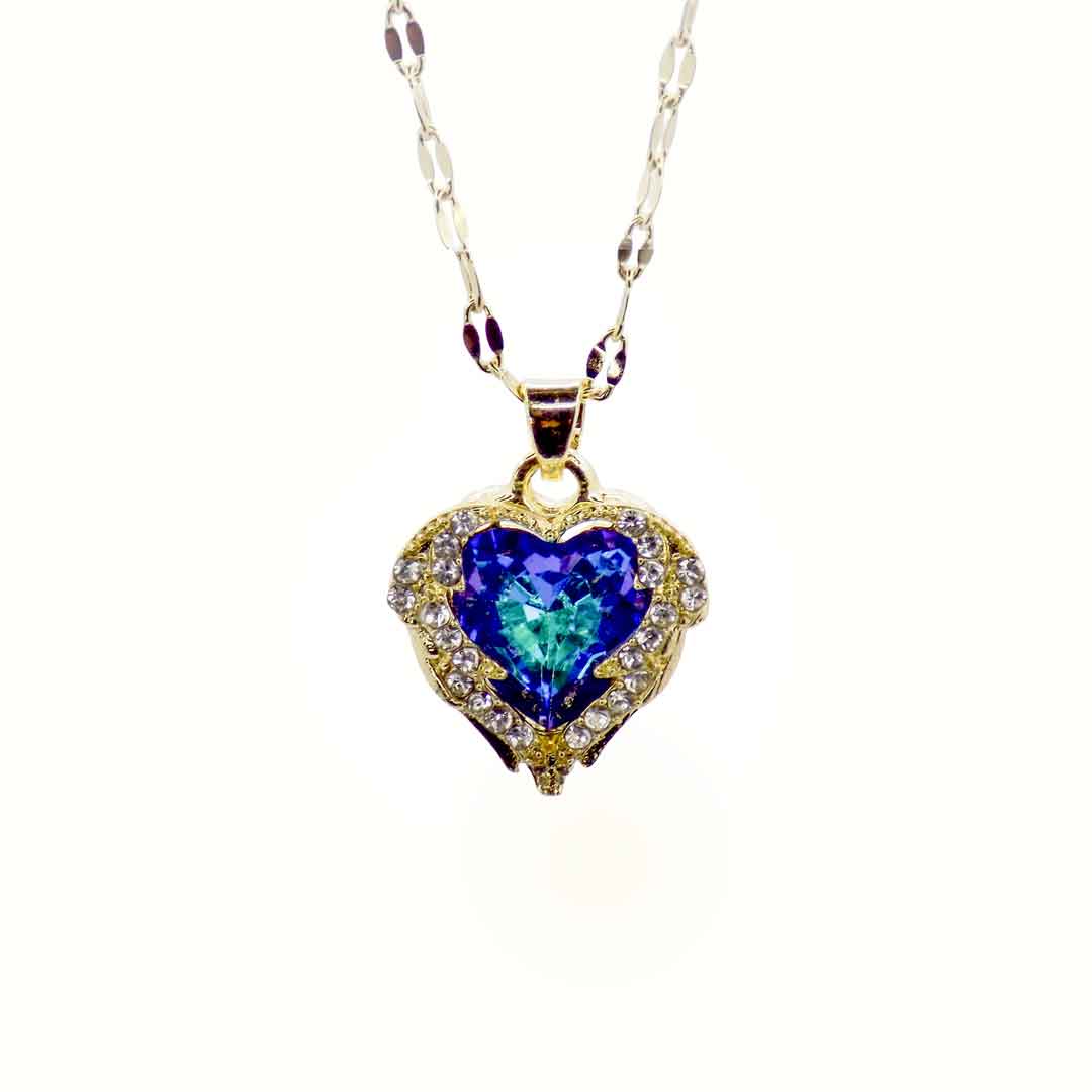 Blue Heart Pendant Necklace