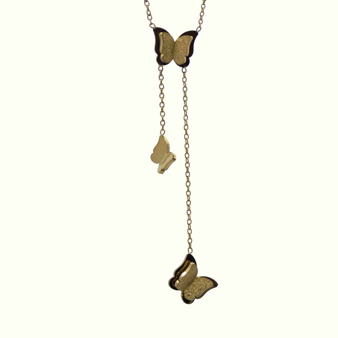 Gold Butterfly Pendant Necklace