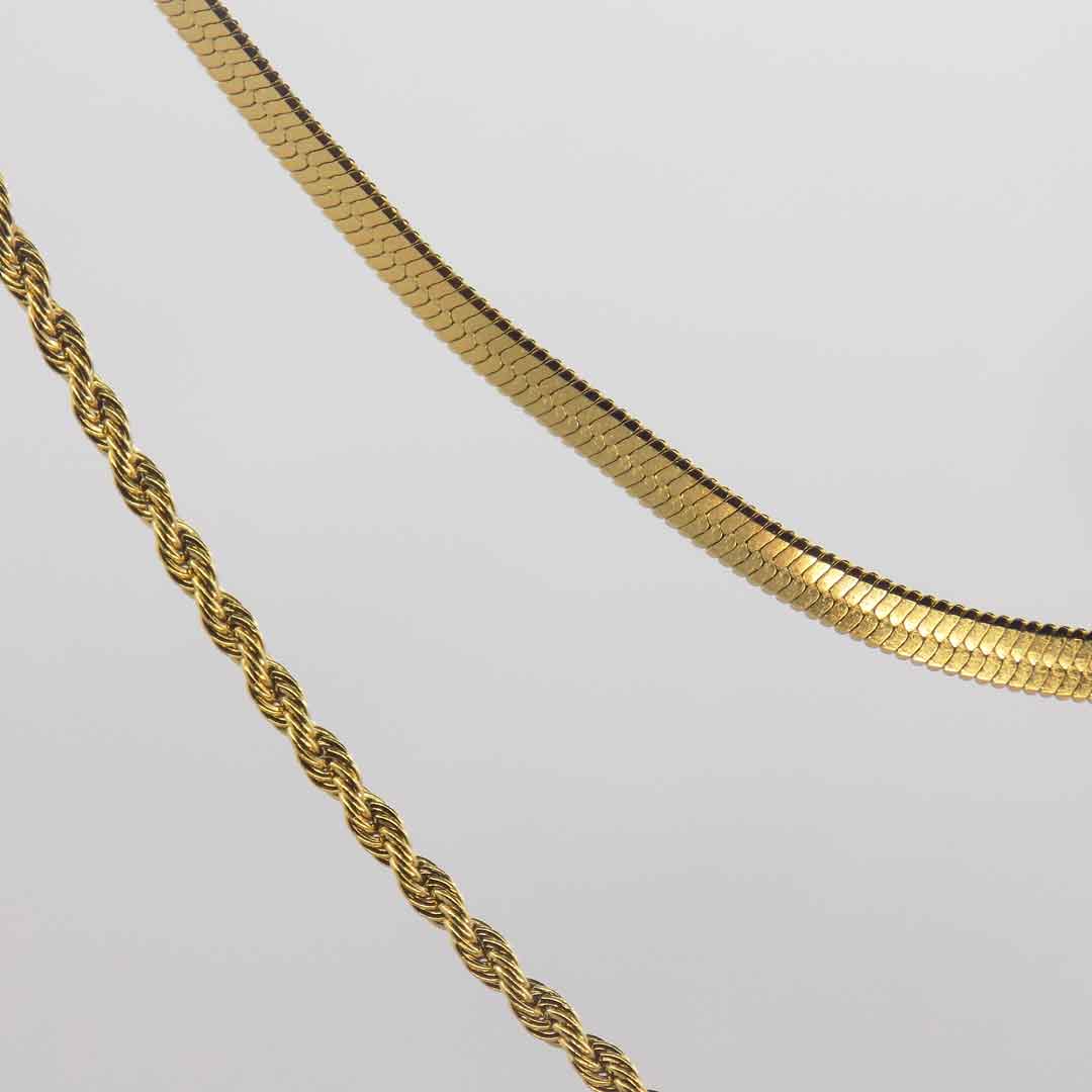 Gold Chain Necklace Set