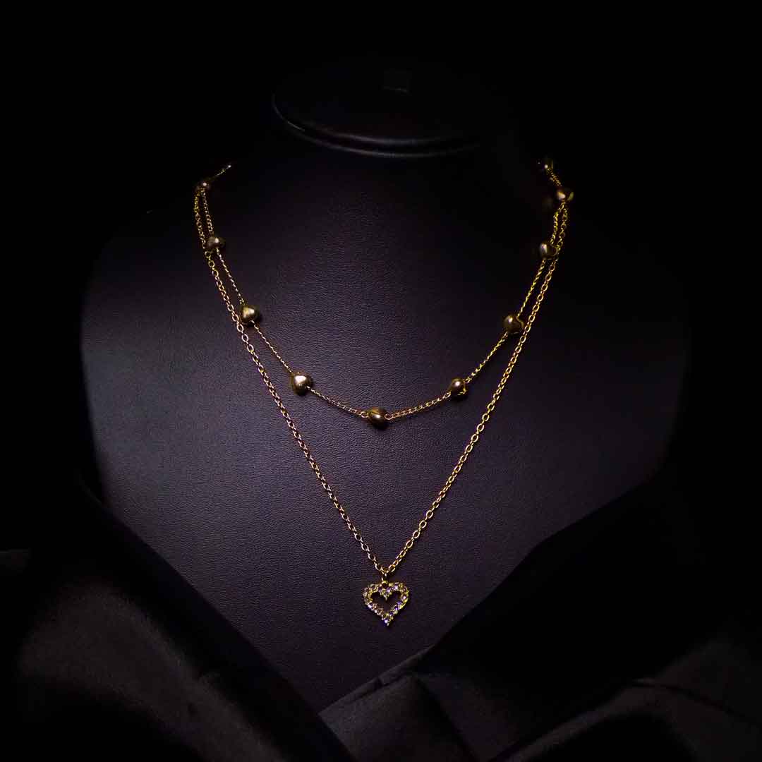 Gold Heart Pendant Necklace