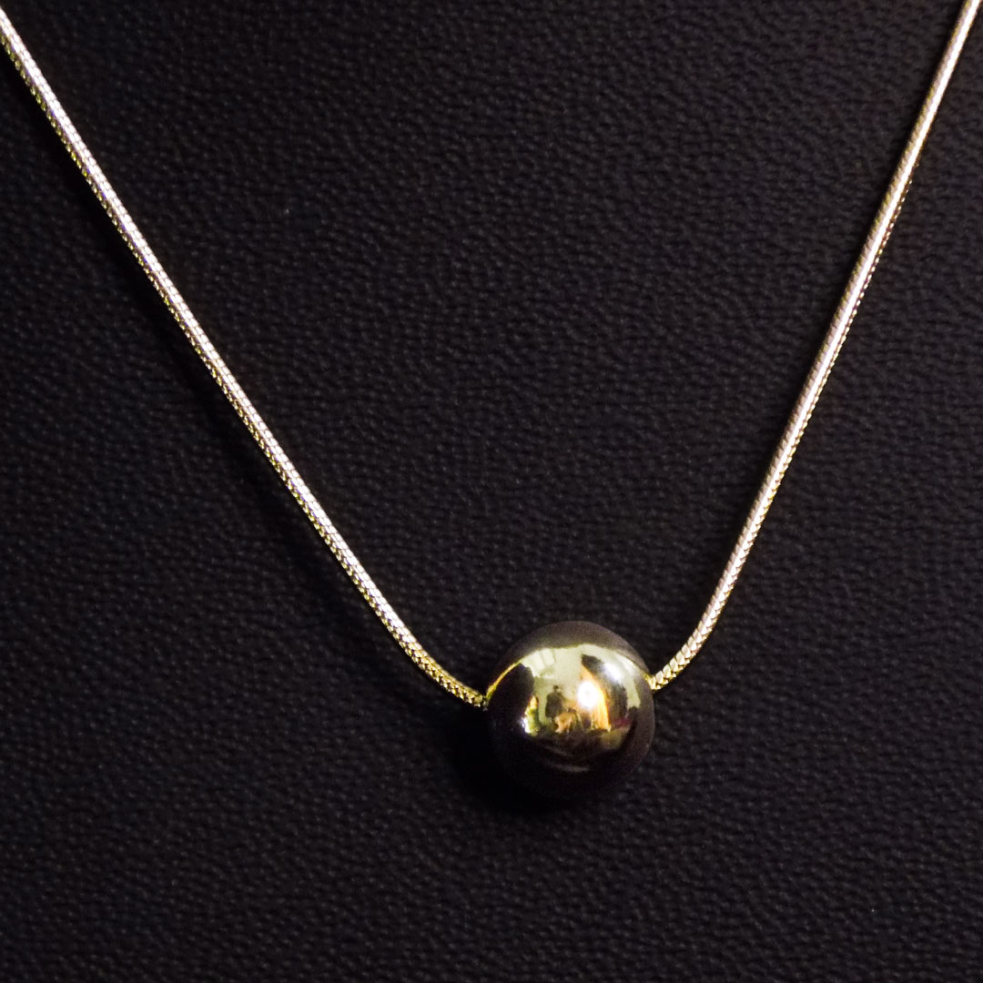 Gold Sphere Pendant Necklace