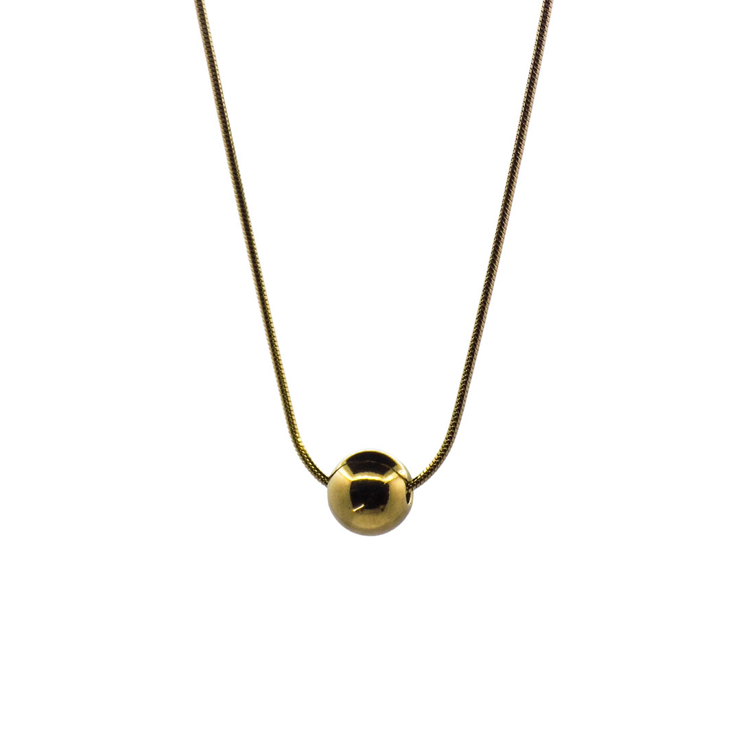 Gold Sphere Pendant Necklace
