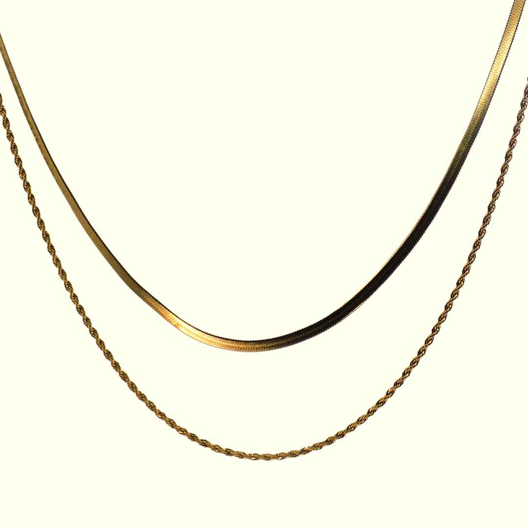 Gold Chain Necklace Set