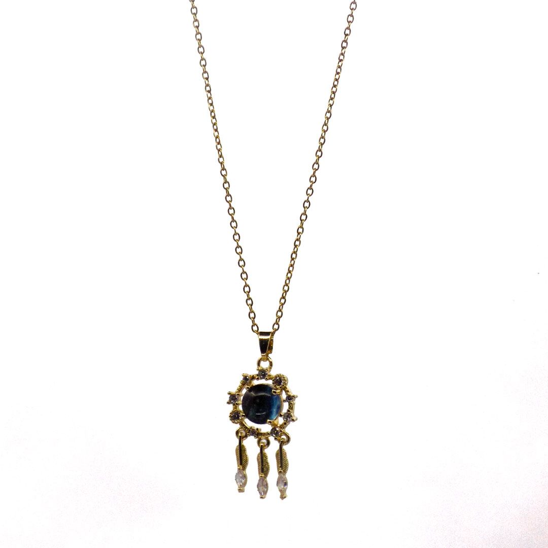 Elegant Blue Stone Pendant Necklace