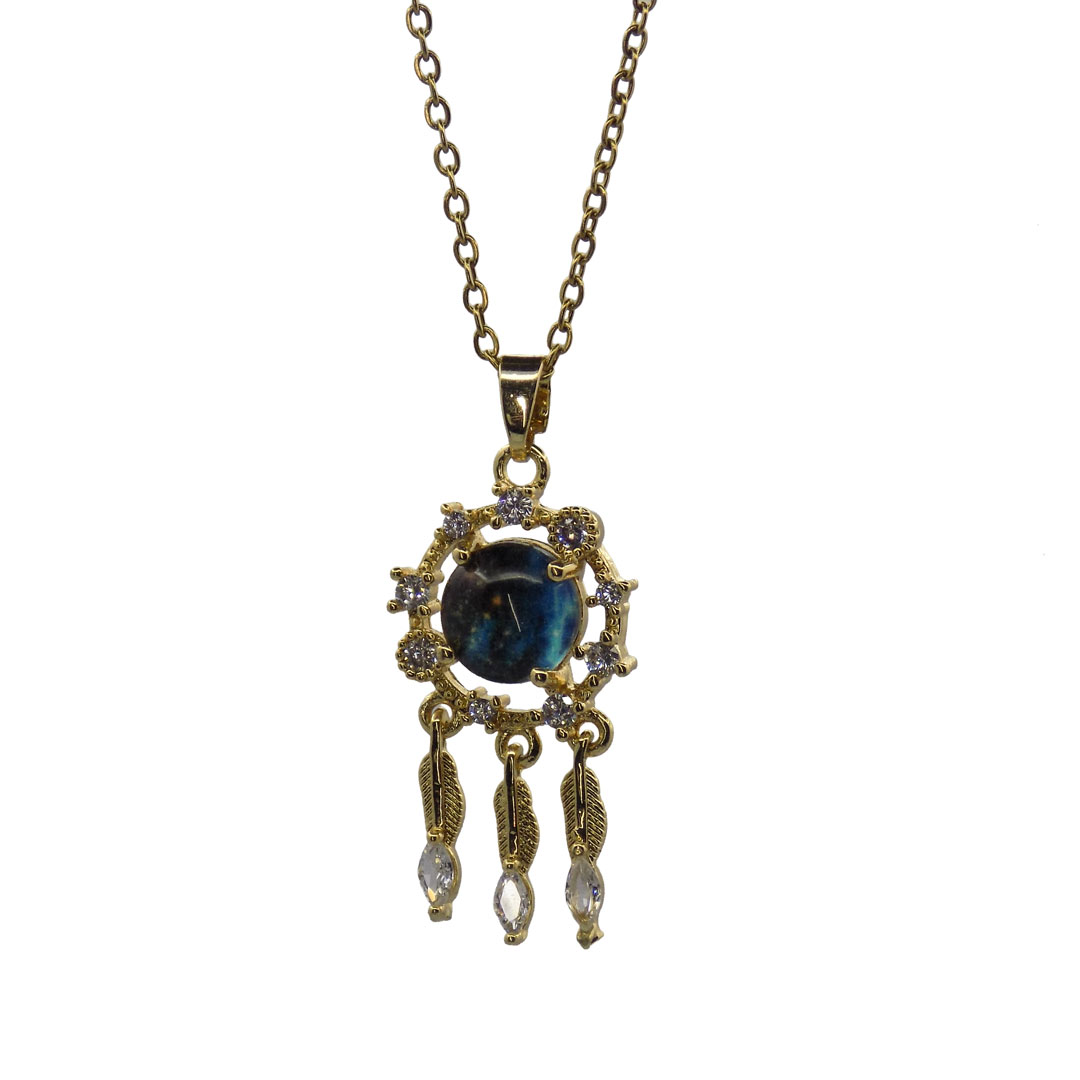 Elegant Blue Stone Pendant Necklace