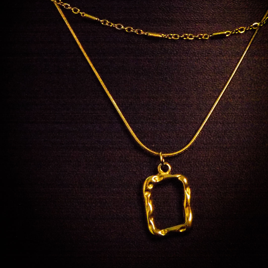 Gold Plated Geometric Pendant Necklace