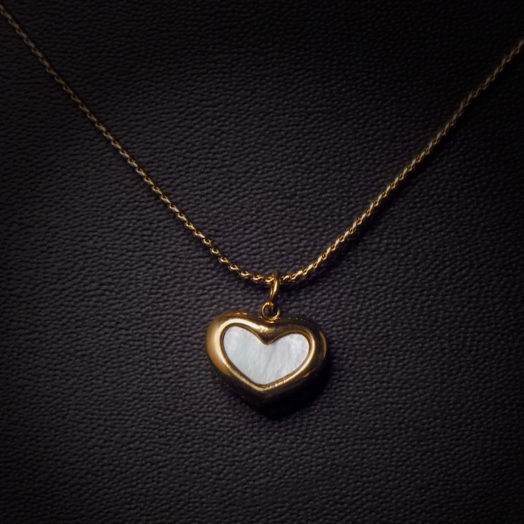 Silver-Gold Heart Pendant Necklace