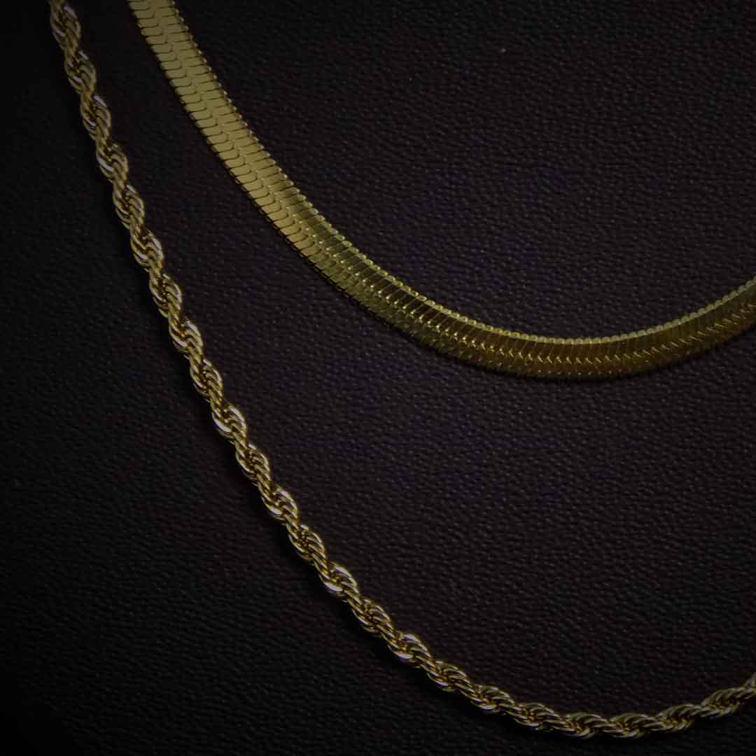 Gold Chain Necklace Set