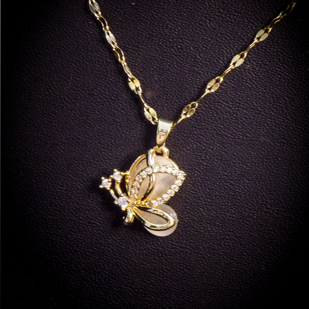 Gold Butterfly Pendant Necklace