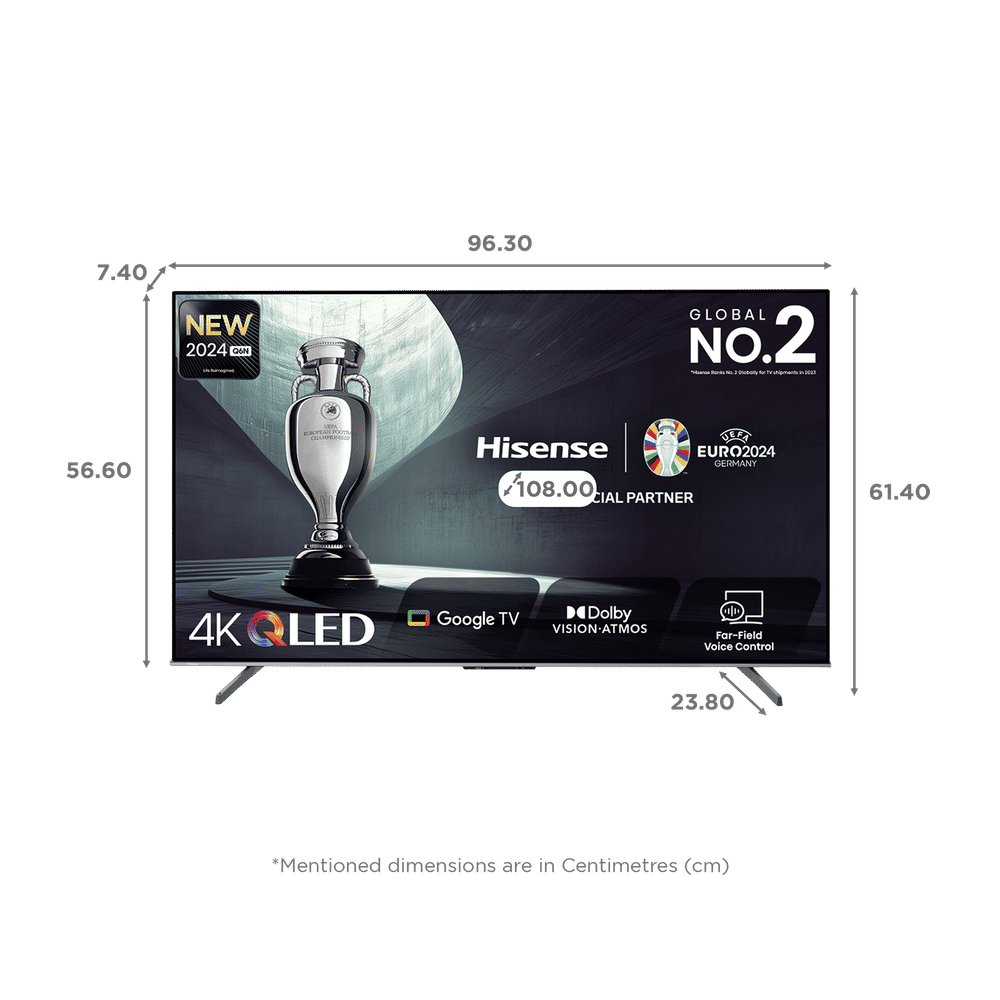 Hisense Q6N 109.22 cm (43 inch) QLED 4K Ultra HD Smart Google TV with 4K AI Upscaler