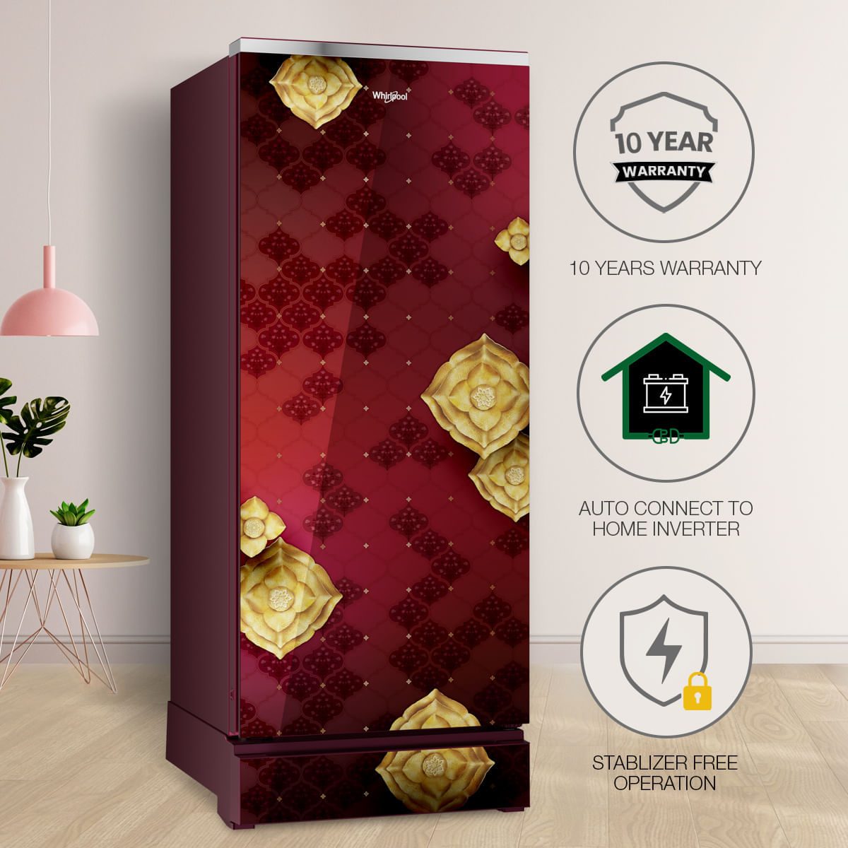 Icemagic Pro 192L 5 Star Glass Finish Single Door Refrigerator With Base