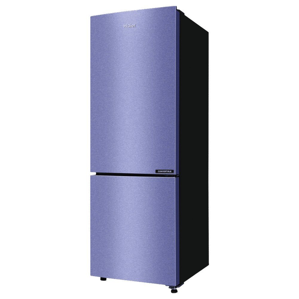 Haier 237 Litres 2 Star Frost Free Double Door Bottom Mount Convertible Refrigerator with Turbo Icing (Storm Inox)