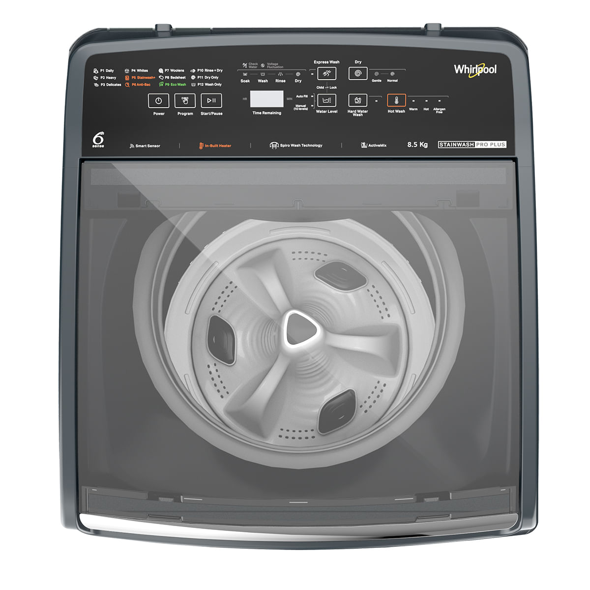 Whirlpool Stainwash Pro Plus 8.5kg 5 Star Top Load Washing Machine with In-Built Heater