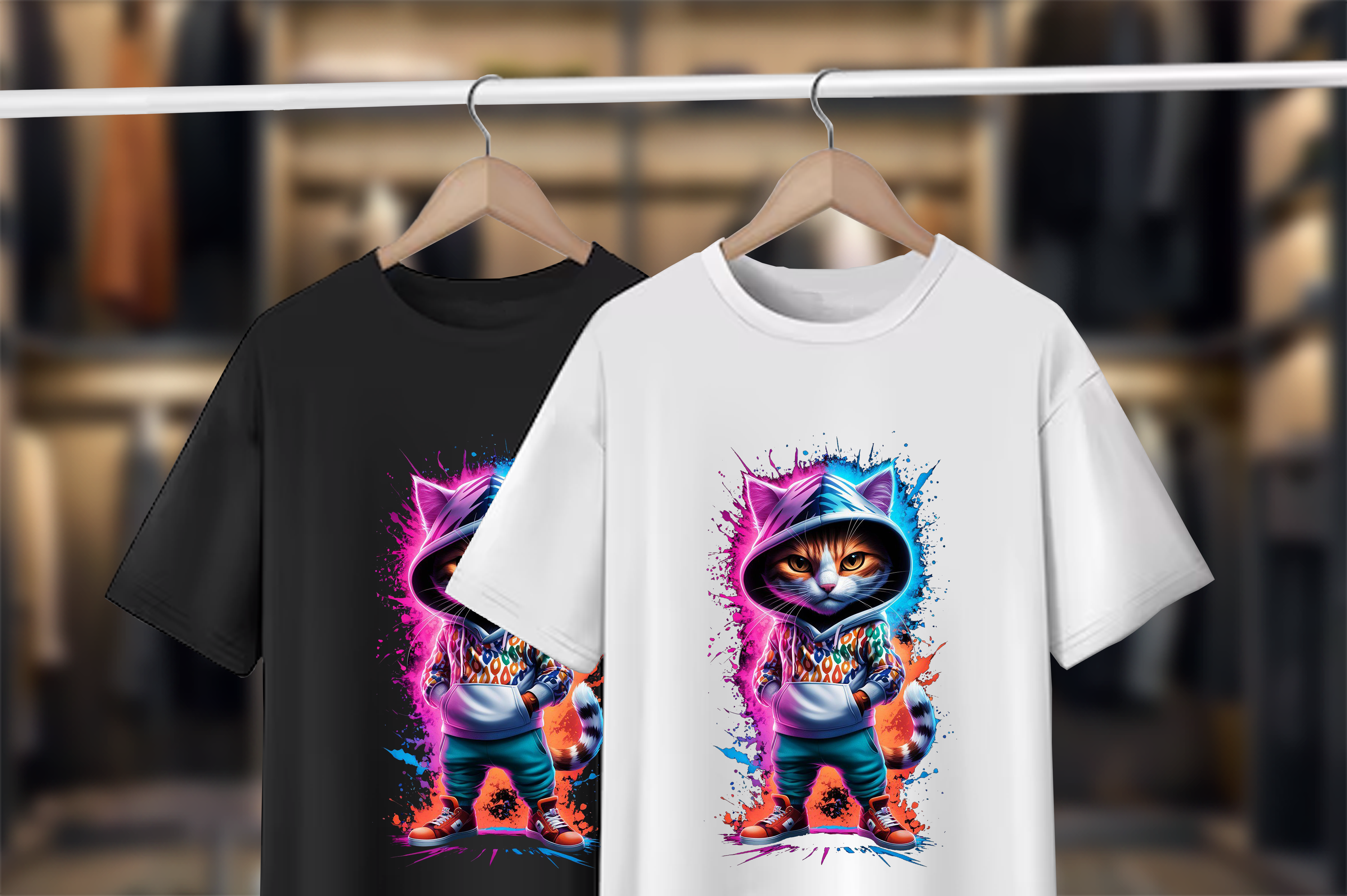 Boxing Cat Graphic T-Shirts