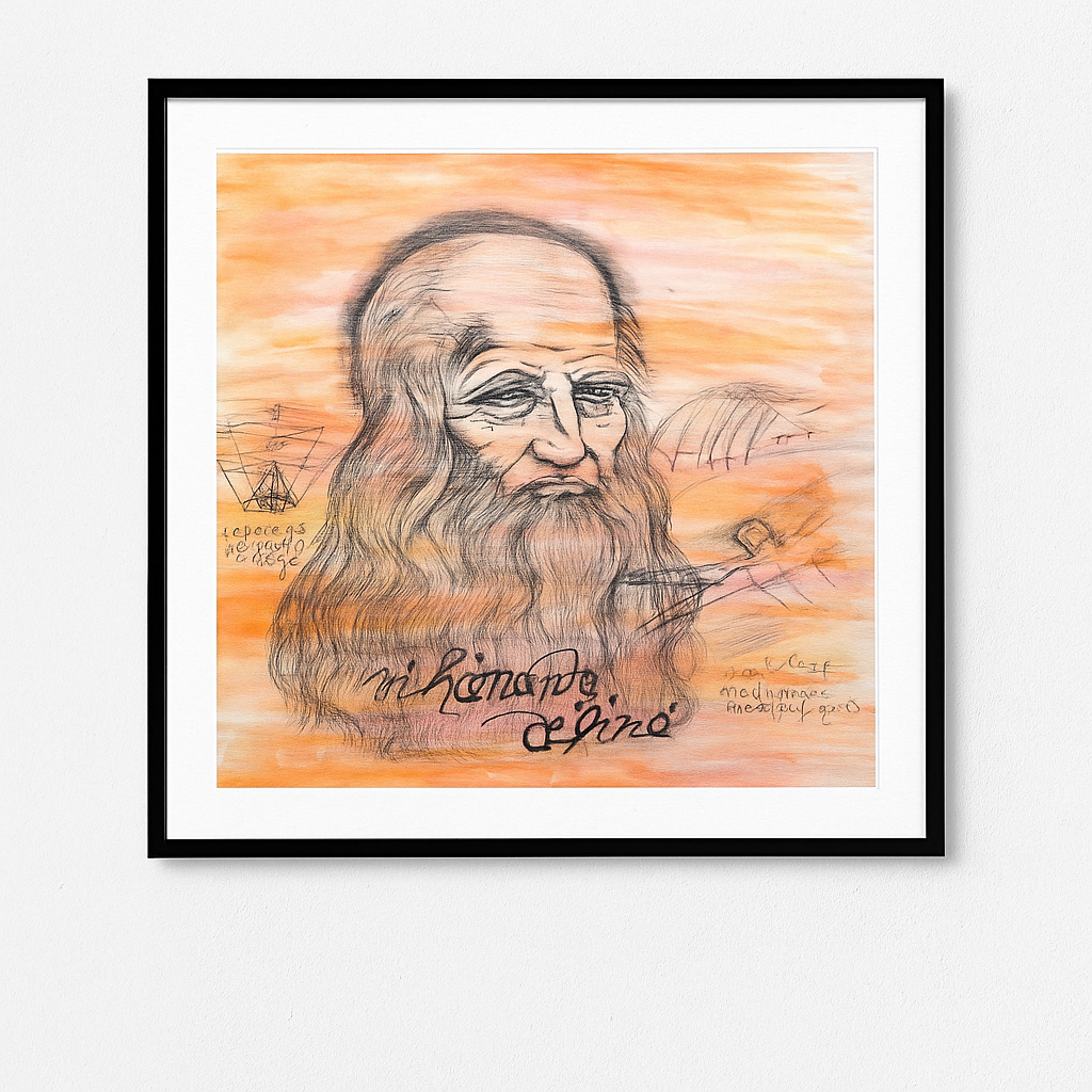 Leonardo da Vinci Inspired Art Print