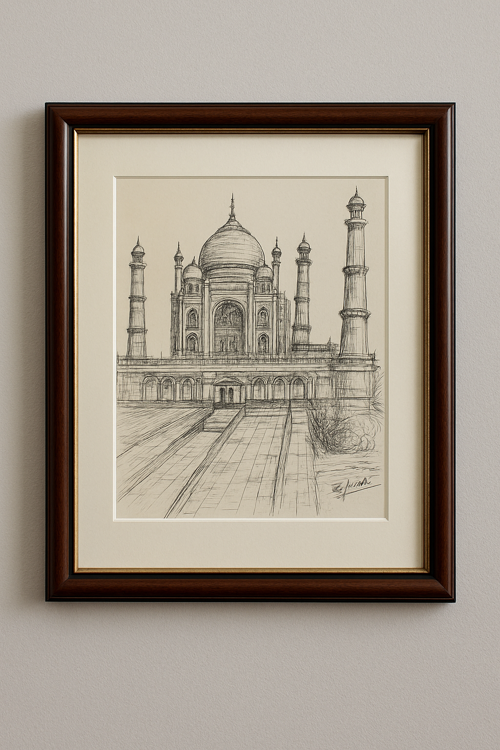 Taj Mahal Sketch Art