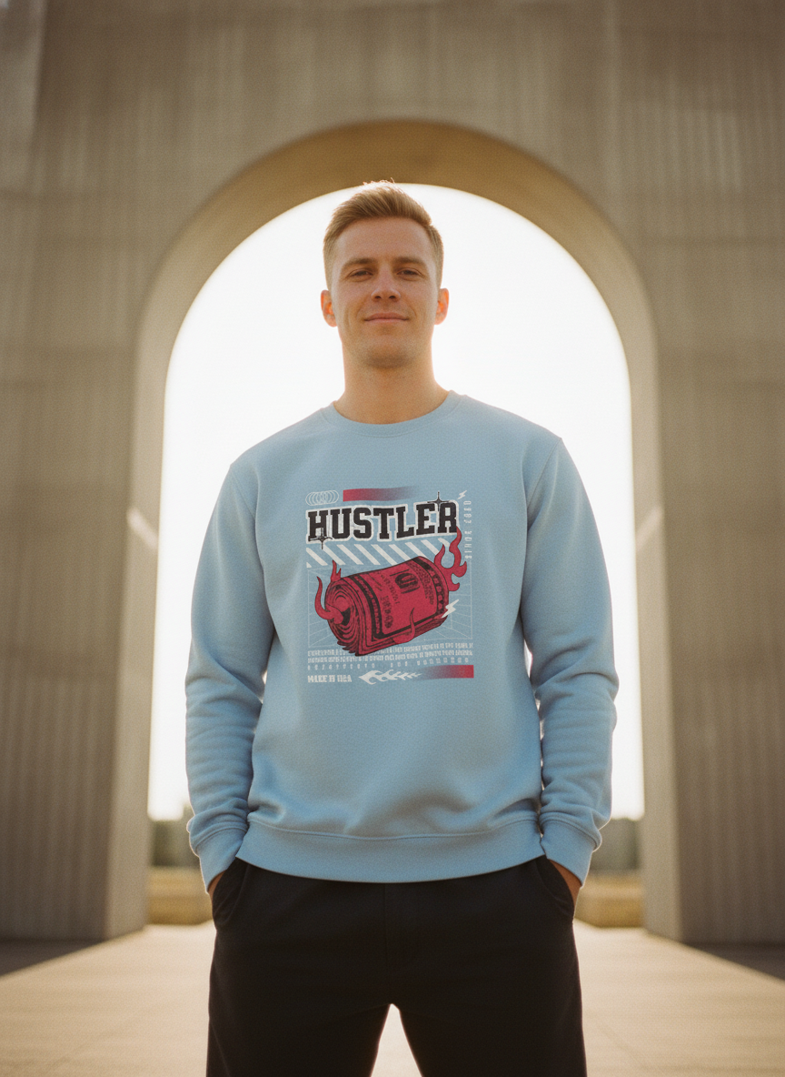 Hustler Sweatshirt Baby blue