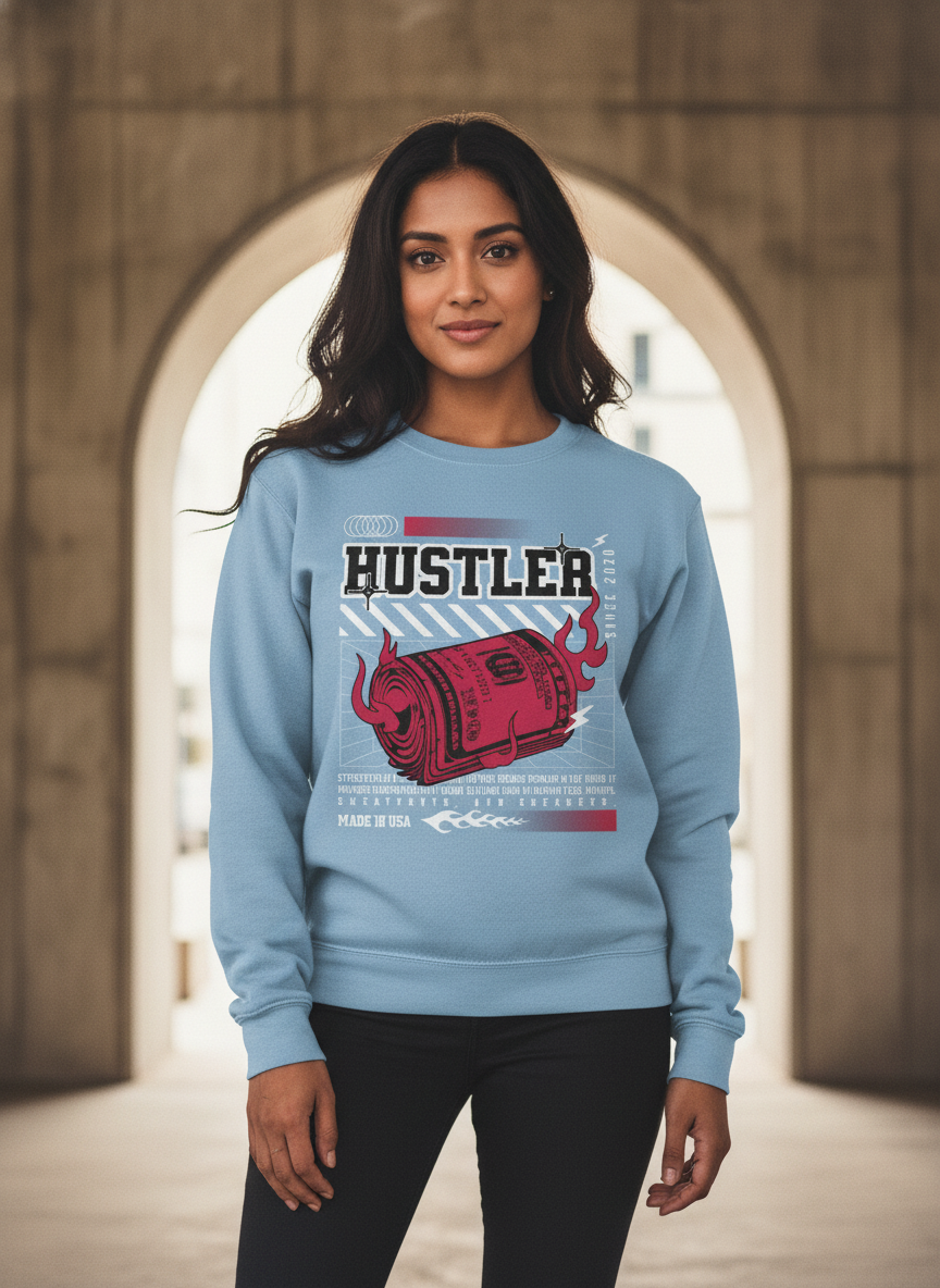 Hustler Sweatshirt Baby blue 