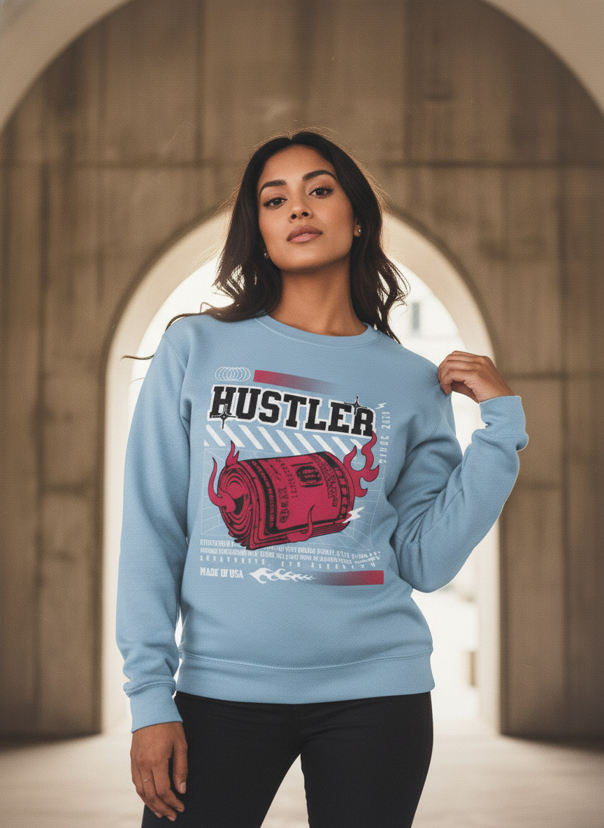 Hustler Sweatshirt Baby blue 