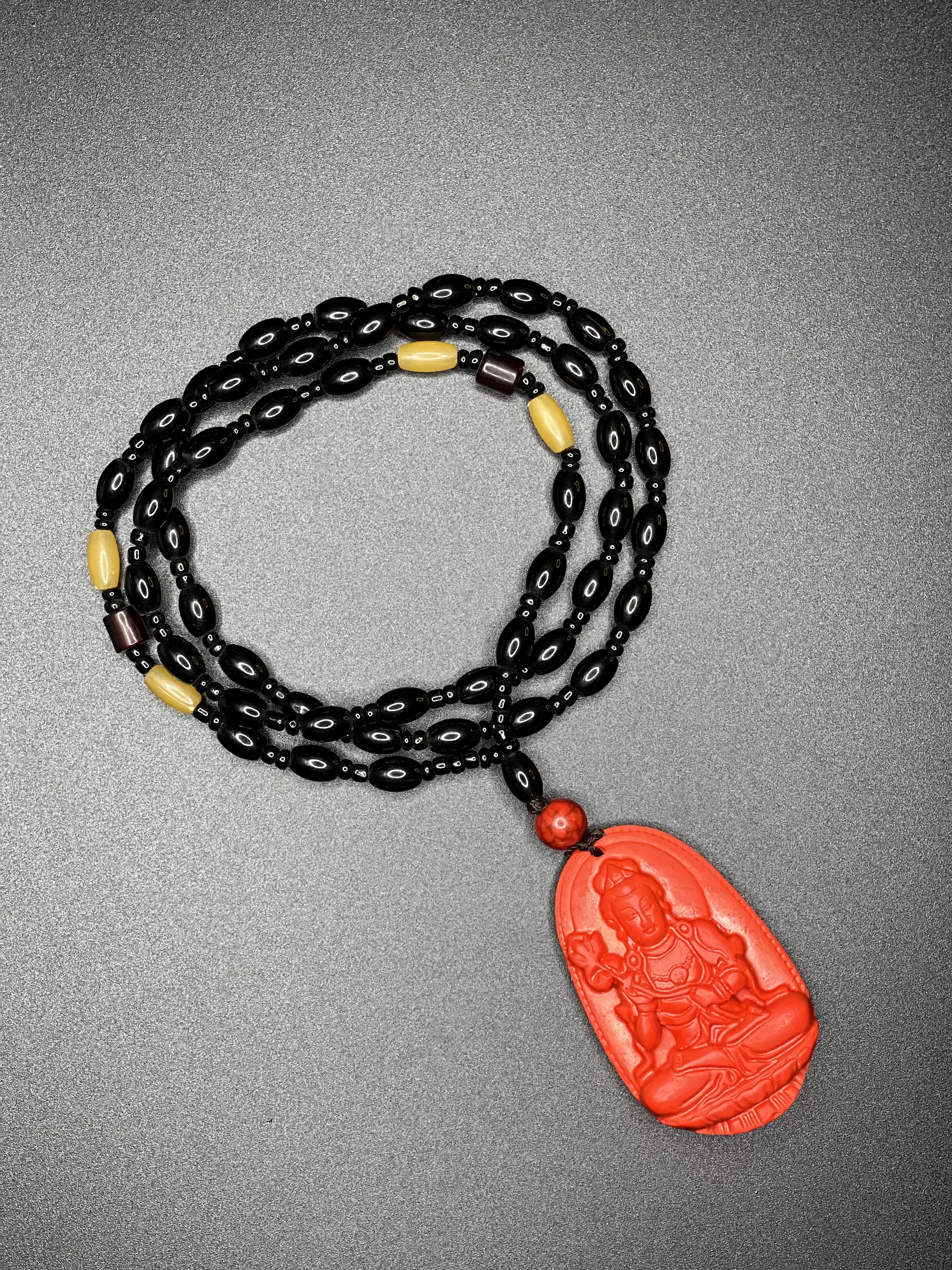 Kwan Yin Red Lava Amulet