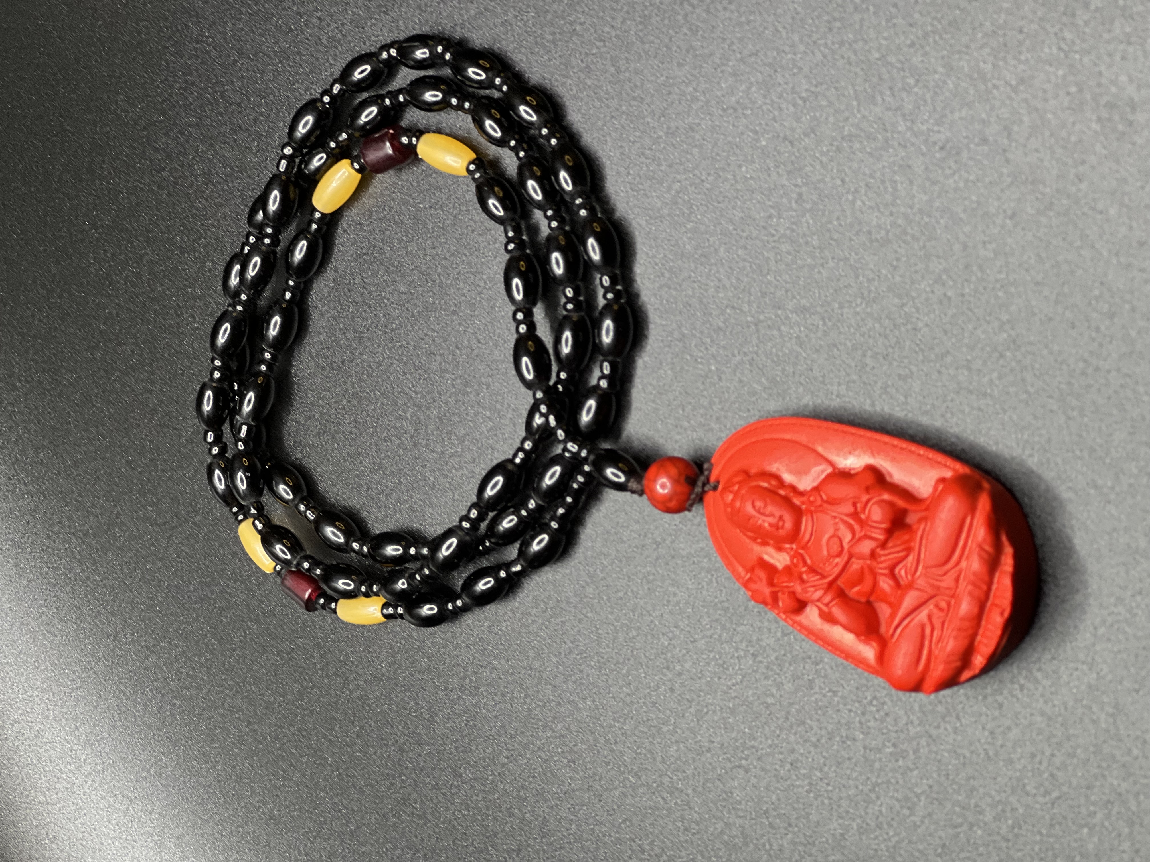 Kwan Yin Red Lava Amulet