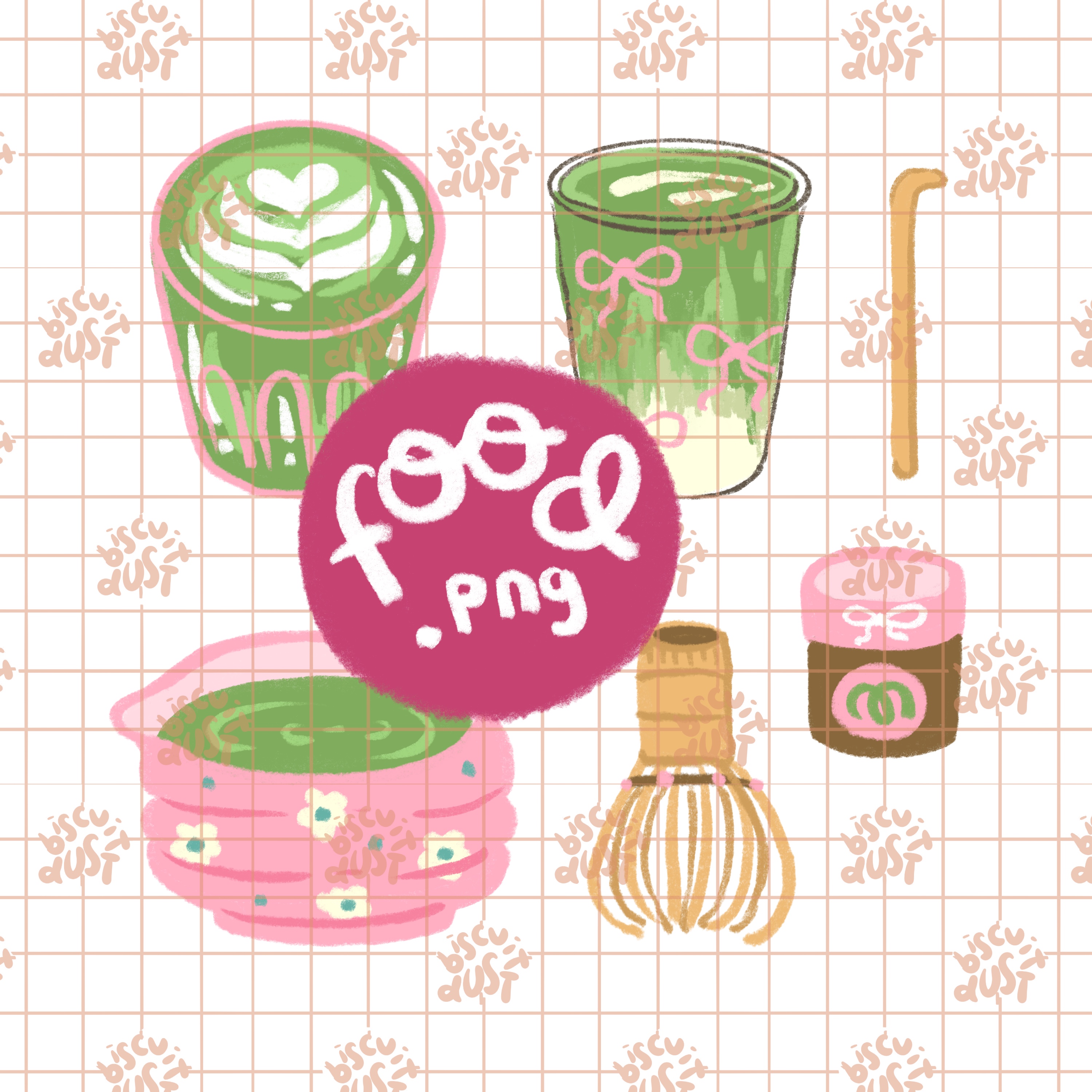 Pink matcha set drinks - Food and Beverage 016