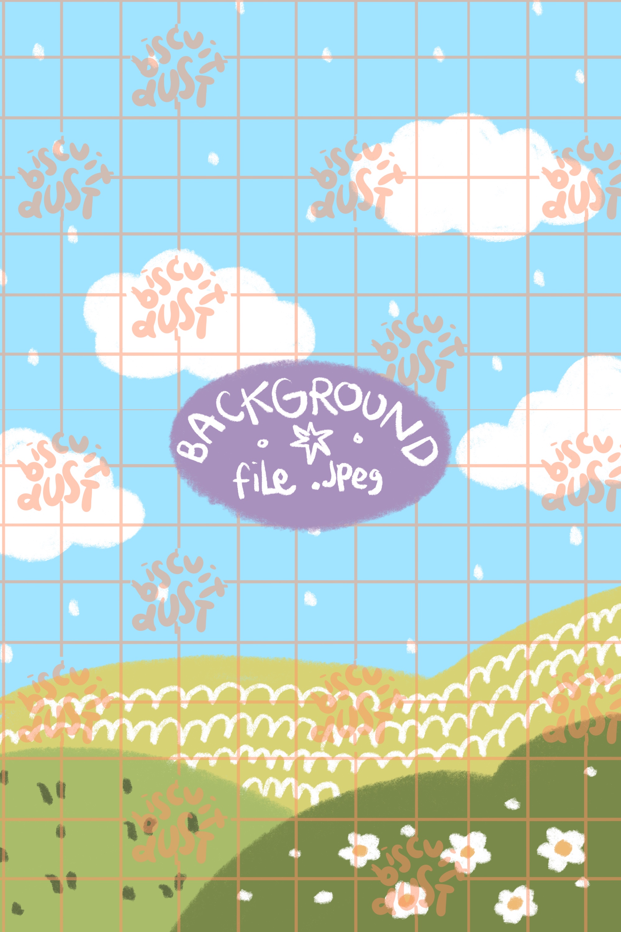 Blue Sky Crayon - Background 033
