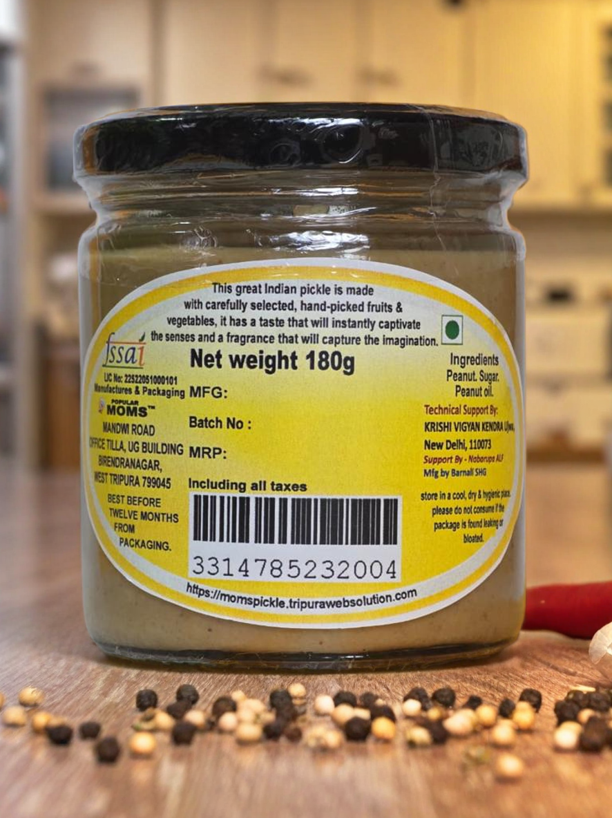 Pure Homemade Indian Peanut Butter180gm