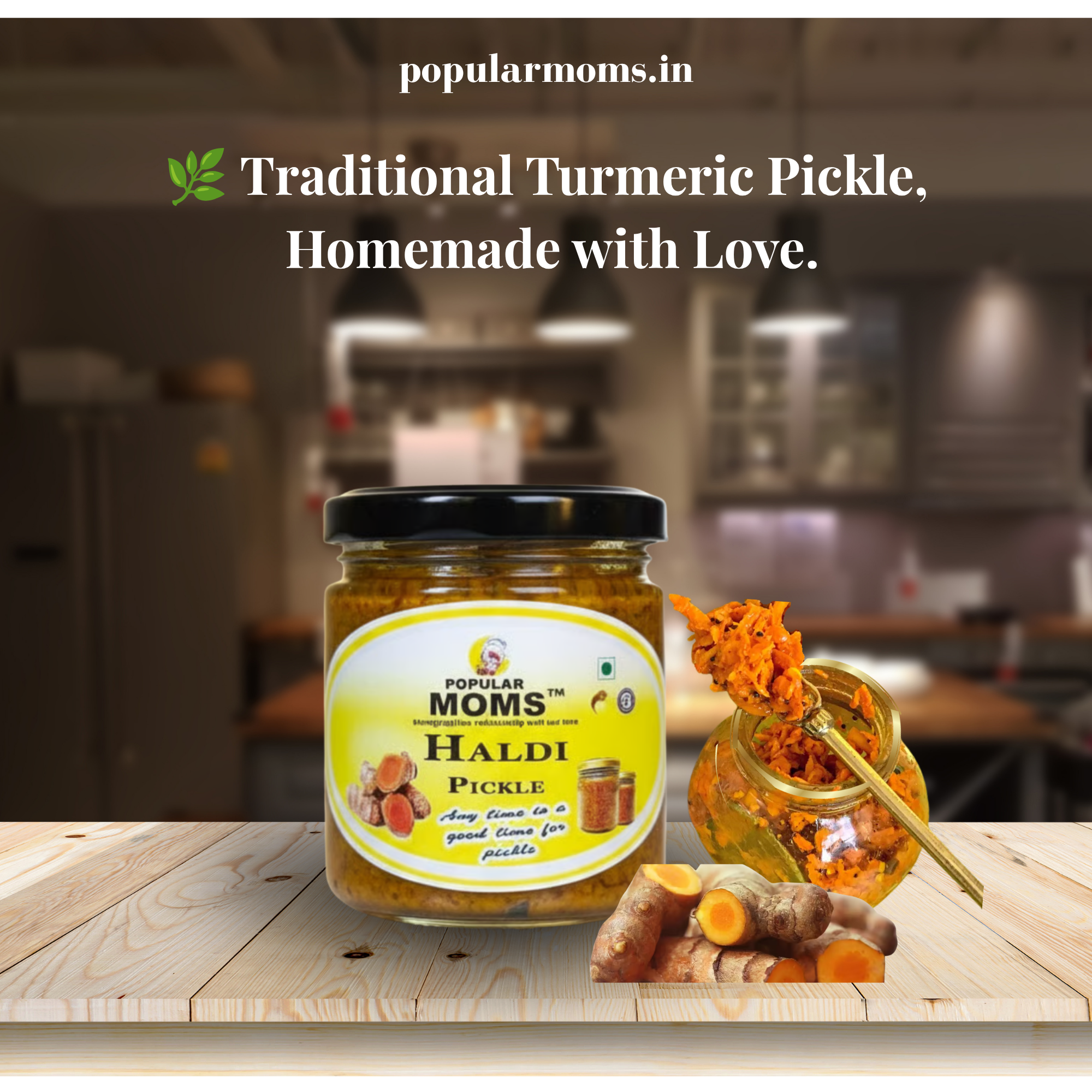Popular Moms Homemade Haldi Pickle | Homemade Traditional Achar | Glass Jar Packed 180g