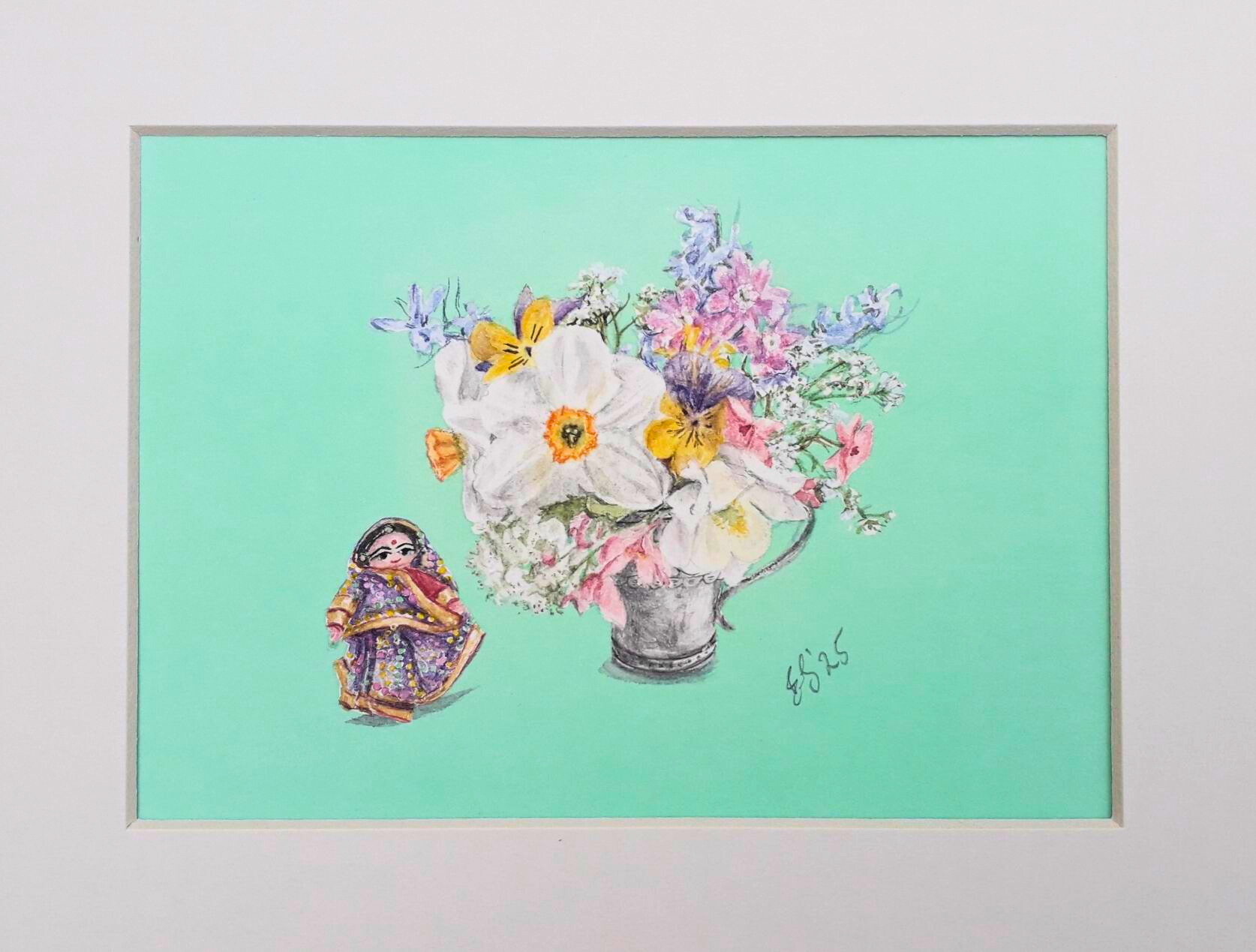 Flowers & Doll in Sari