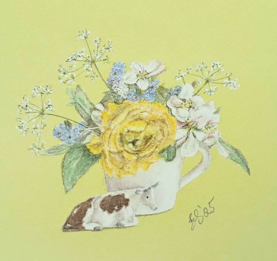 Flowers & Cow