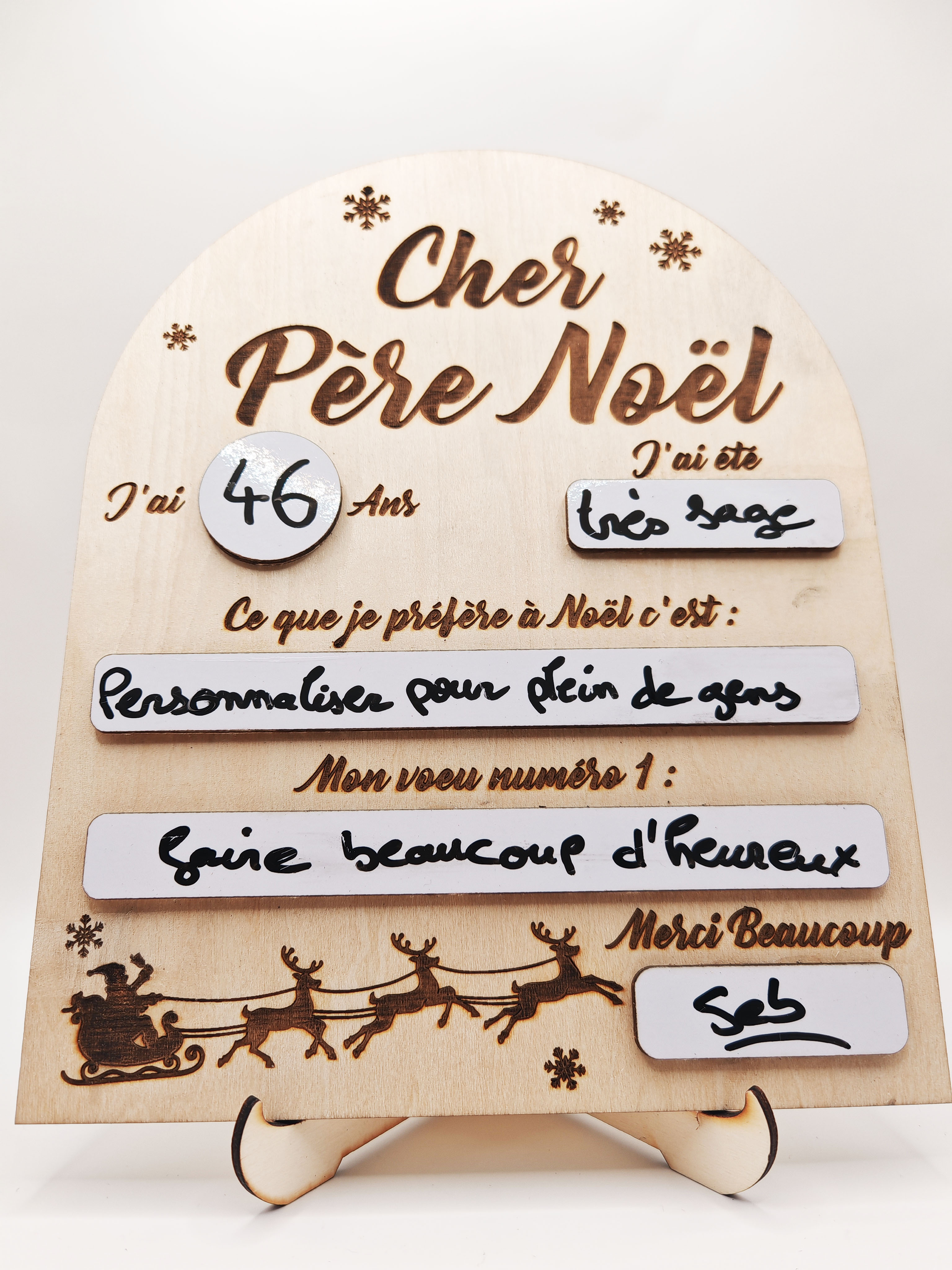 Tableau "Message pour le Père Noël"