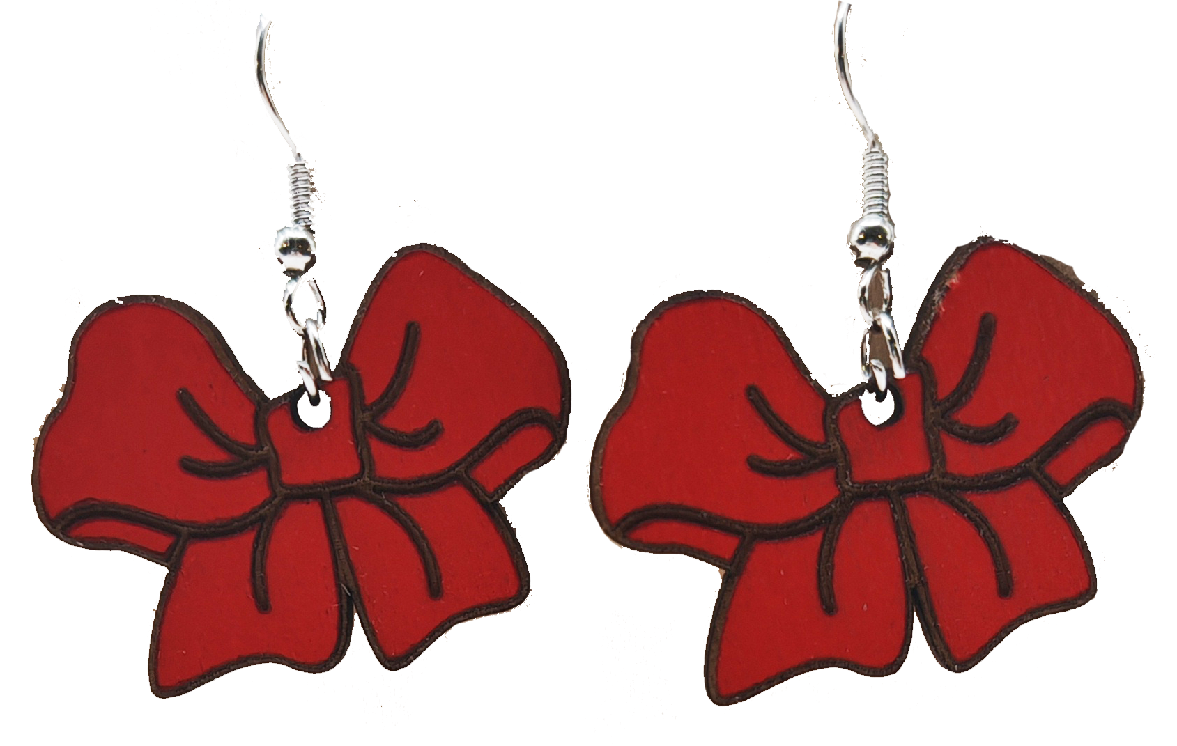 Boucles d’oreilles nœud rouge