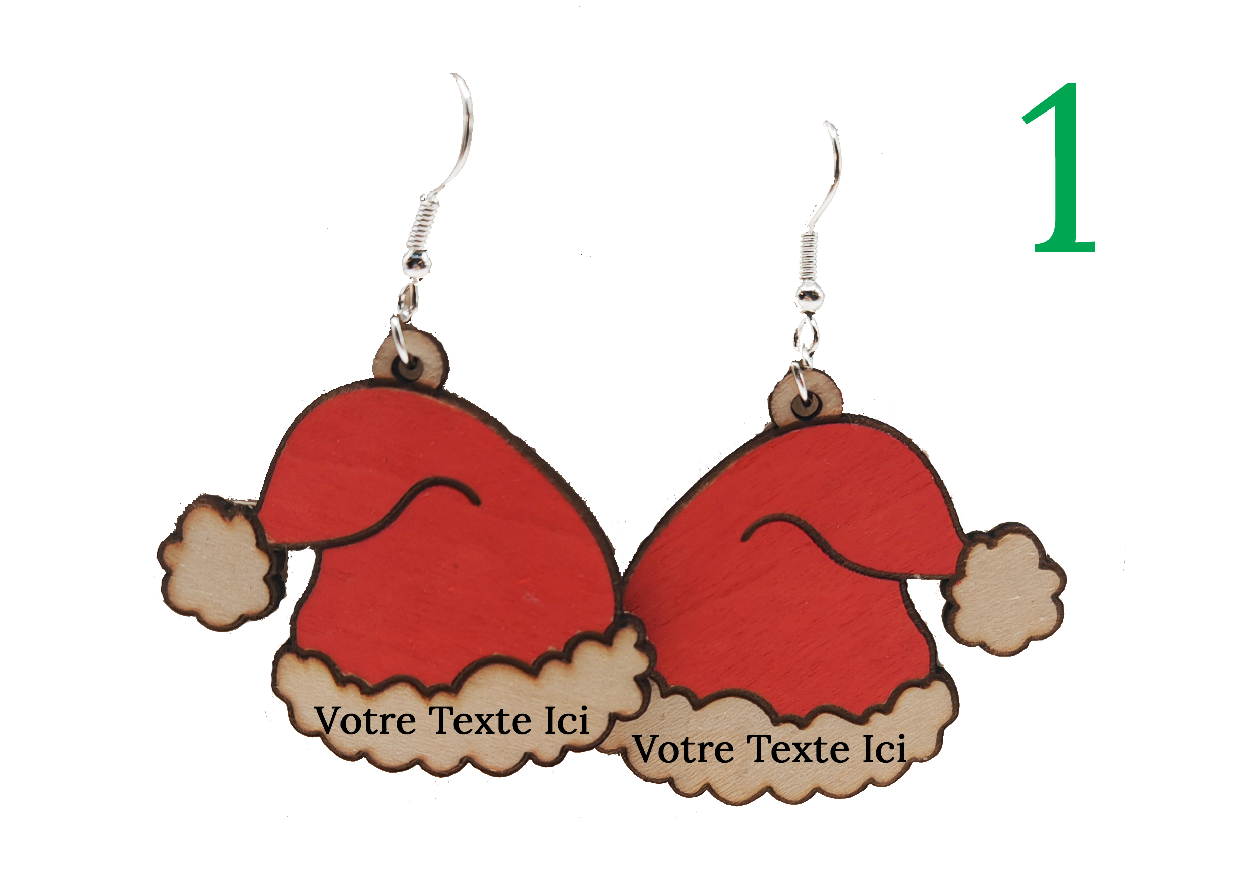 Boucles d'oreilles Bonnet du Père Noël Modèles 1-6