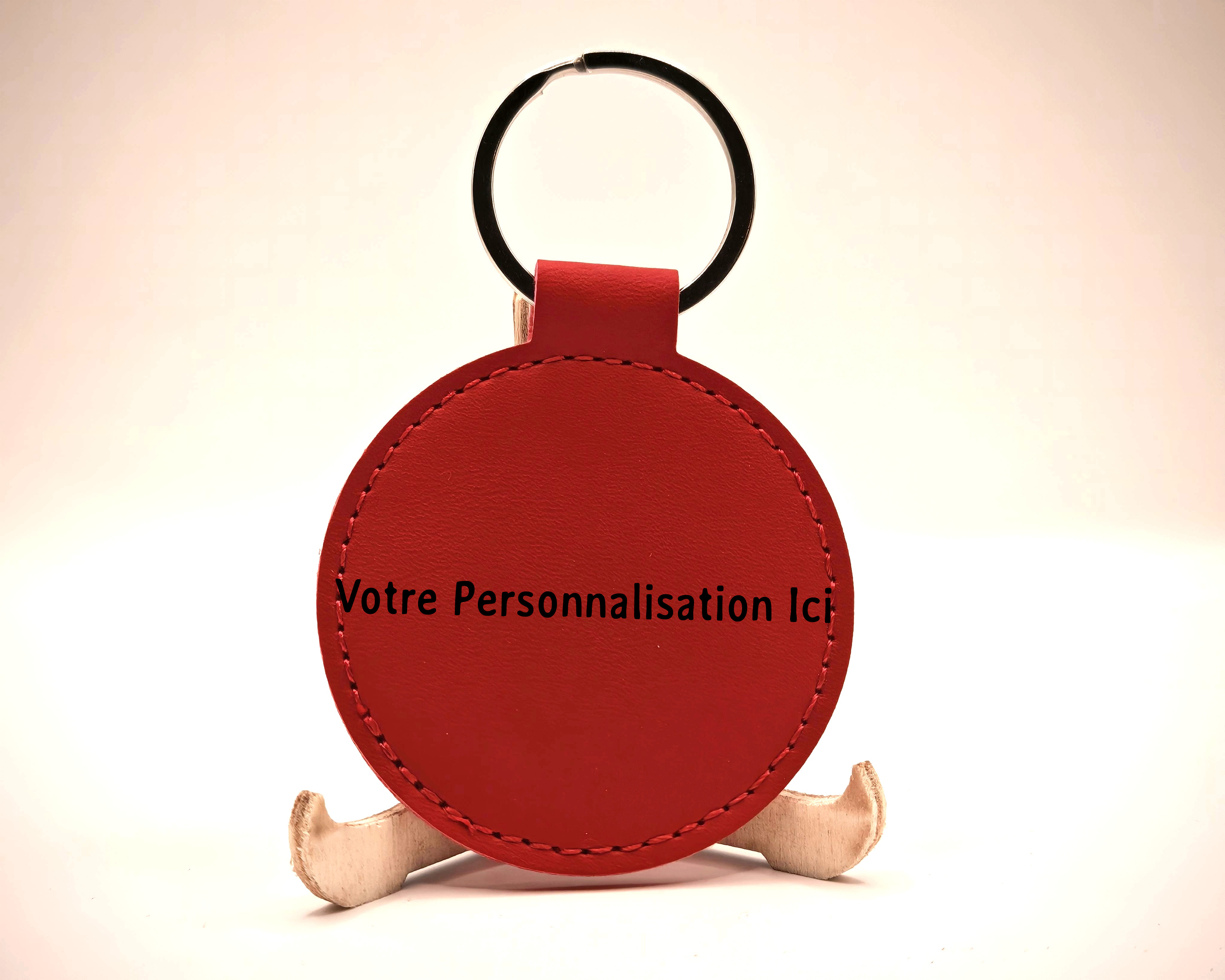 Porte-clés Personnalisés en Simili Cuir Forme Ronde