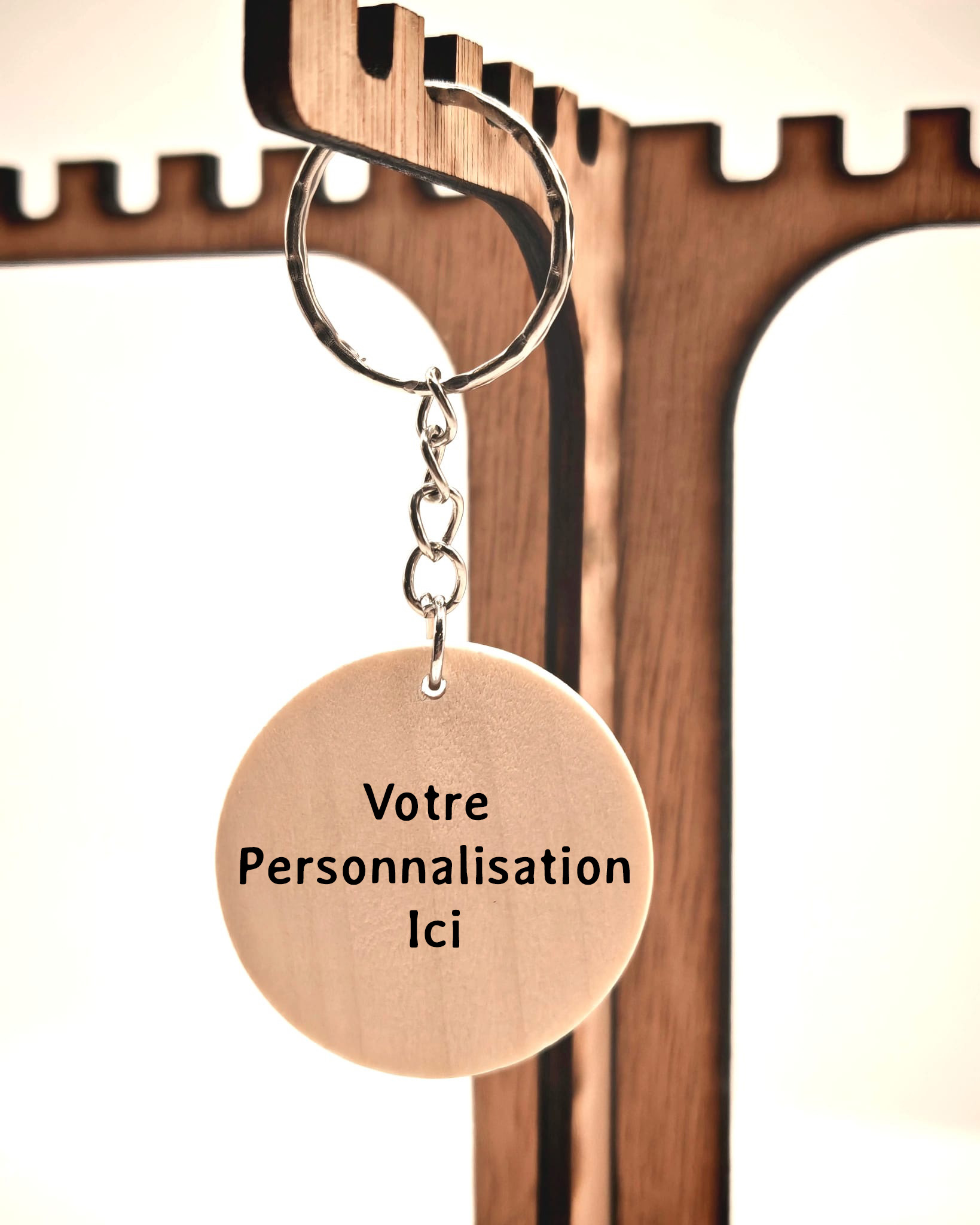 Porte-clés personnalisé en bois